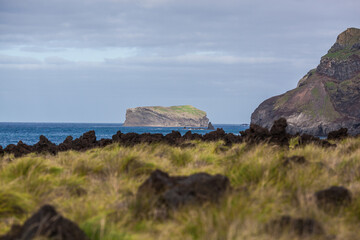 Panoramic view of shore on Sao Miguel island , Azores , Portugal