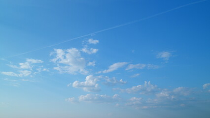 Summer clouds. Puffy fluffy white clouds. Timelapse.