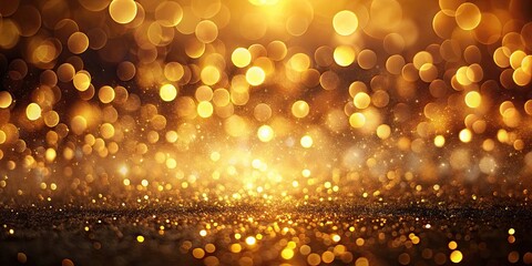 Warm golden bokeh lights on dark background, bokeh, lights, warm, golden, dark, background, festive, sparkle, glowing