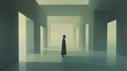 Fototapeta premium Minimalist Illusion of Space and Form in Composition