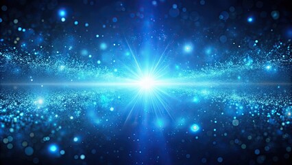 Obraz premium Blue particle background with a light shine , particles, blue, background, abstract, light, shine, glowing