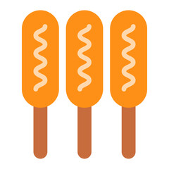 Sausage on a Stick icon vector image. Can be used for Festa Junina.