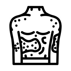 rash skin lesions disease symptom line icon vector. rash skin lesions disease symptom sign. isolated contour symbol black illustration