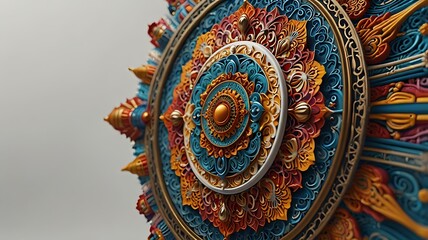 Fototapeta premium Realistic Thai mandala with sharp lines and clean edges, no background