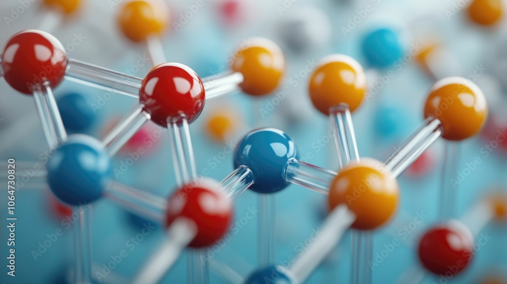 Poster automated real time synthesis of a molecular compound using interconnected glass tubing and colorful