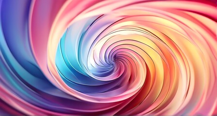 Obraz premium spiral shape that slowly expands, rotates, and shifts colors in a soft gradient, invoking a tranquil, meditative focus