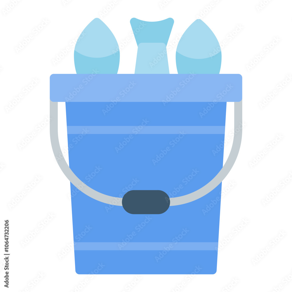 Poster fish bucket icon vector image. can be used for ocean.