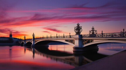 Naklejka premium Dusk Over a Serene European City
