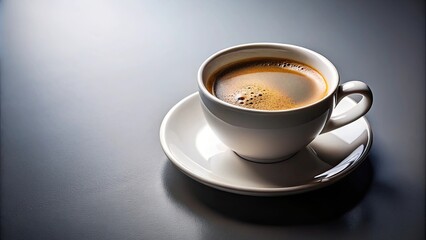Obraz premium Cup of coffee isolated on background, coffee, cup, drink, beverage, isolated, white, refreshment, morning, hot, top view