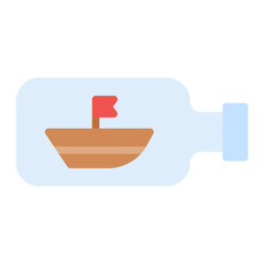 Ship In Bottle icon vector image. Can be used for Ocean.