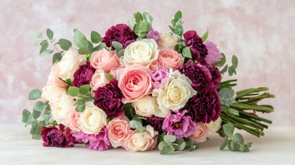beautiful delicate flower bouquet with roses