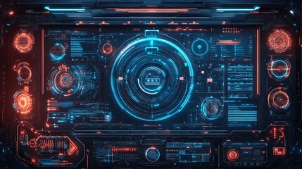 Fototapeta premium A futuristic design showing the idea of high-tech communication. It uses abstract shapes to represent modern technology.