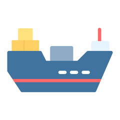 Cargo Ship icon vector image. Can be used for Warehouse.