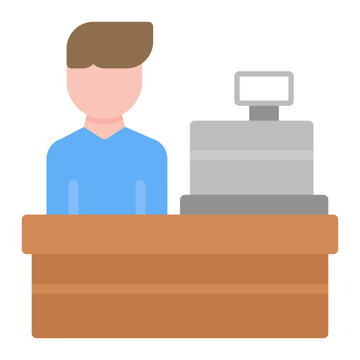 recommend clip art: Shopkeeper icon vector image. Can be used for Supermarket.