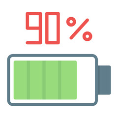 High Battery icon vector image. Can be used for Battery and Power.
