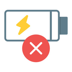 Remove Battery icon vector image. Can be used for Battery and Power.