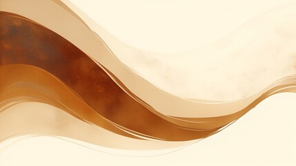白の背景とブラウンの波打つグラデーション