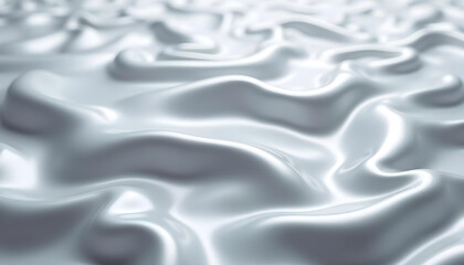 Naklejka premium Smooth, reflective surface with flowing, wavy patterns creating serene and calming effect. texture resembles liquid or soft fabric, enhancing visual appeal