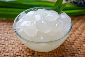 Palm Seed,Attap Fruit in clear cup 