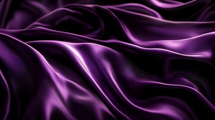 Obraz premium A close-up of flowing purple silk fabric, highlighting its smooth texture and sheen.