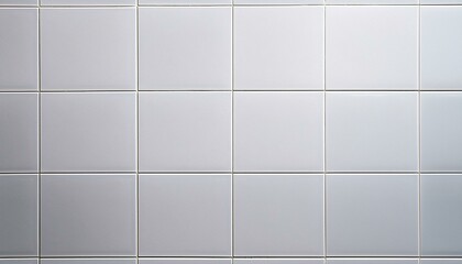 白タイルに柔らかな光沢、グレーのラインが描く落ち着きのあるデザイン