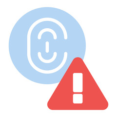 Biometric Error icon vector image. Can be used for Biometrics.