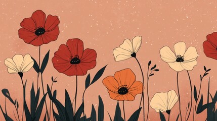 Naklejka premium Colorful Floral Illustration on Soft Background