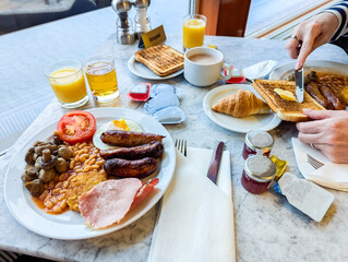 A Tasty And Mouth Watering Full English Breakfast Waiting To Be Consumed
