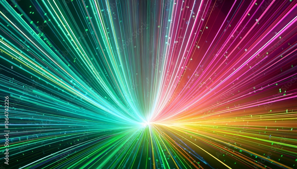 Aufkleber abstract background showcasing an explosion of colorful lines and dots radiating