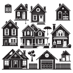  House silhouette vector on white background