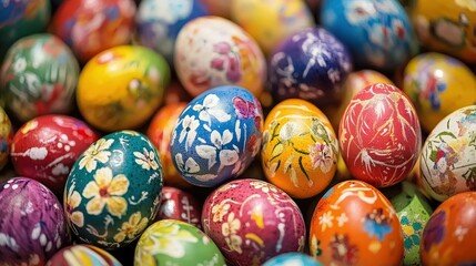 Fototapeta premium Discuss the tradition of dyeing Easter eggs