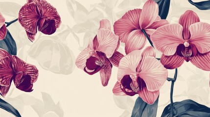 Elegant Pink Orchids on Subtle Background