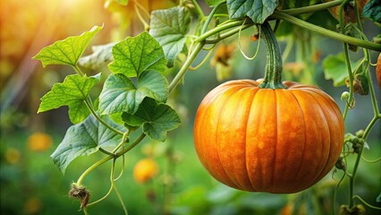 Lush pumpkin plant leaves and vines with tendrils, pumpkin, leaves, vines, plant, stem, tendrils, green, agriculture, growth