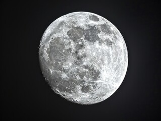 Obraz premium A bright, full moon is prominently visible in the dark night sky