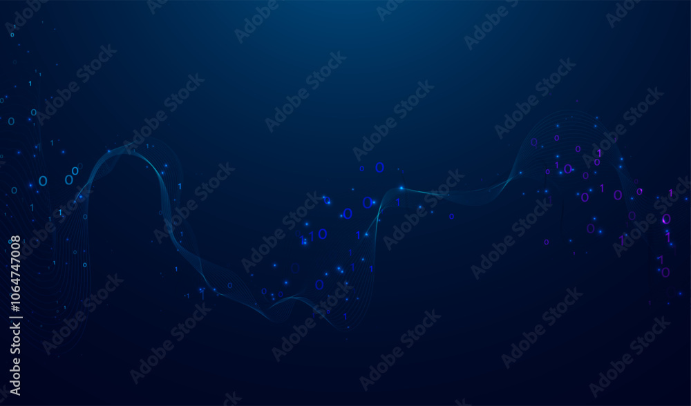 Poster abstract data transmission visualization. big data analytics representation. futuristic network. gra