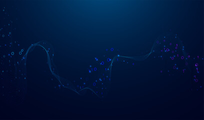 Abstract data transmission visualization. Big data analytics representation. Futuristic network. Graphic concept for your design. Adobe Illustrator Artwork