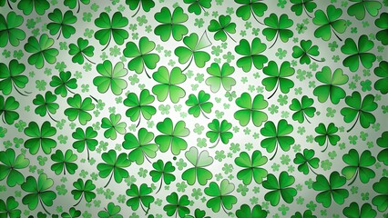 Green and white shamrock pattern background for St. Patrick's Day celebration , Shamrock, St. Patrick's Day, green, pattern