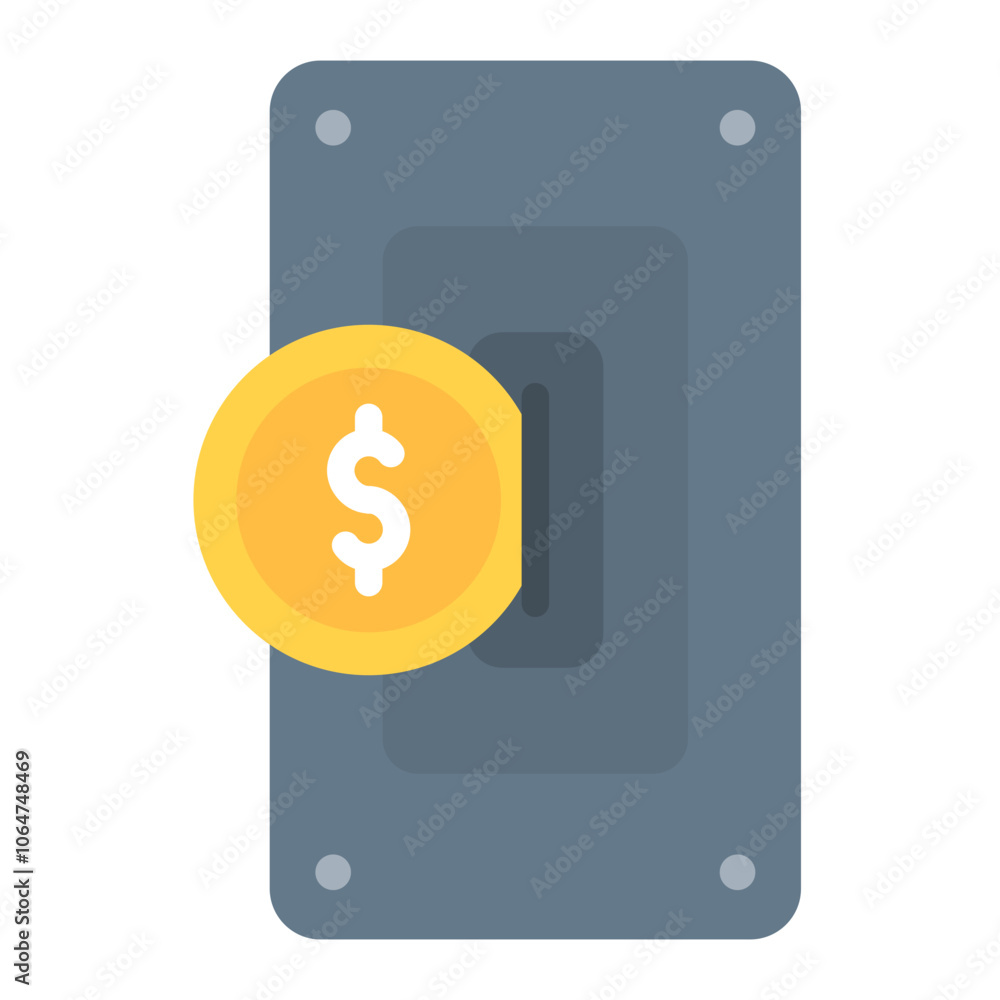 Poster insert coin icon vector image. can be used for laundry.