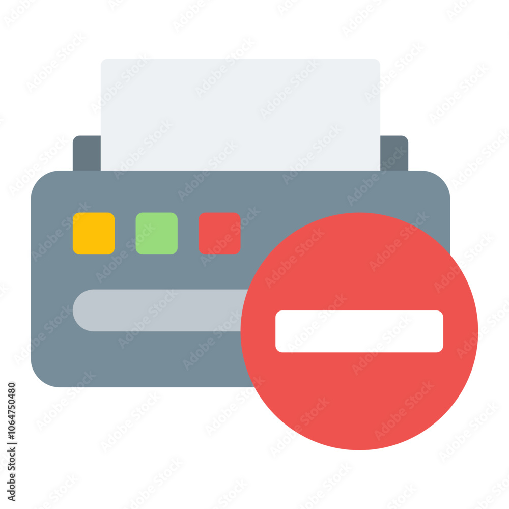 Aufkleber printer error icon vector image. can be used for printing.