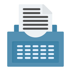 Fototapeta premium Typewriter With Paper icon vector image. Can be used for Printing.