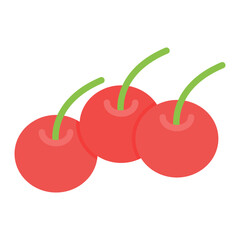 Cherry icon vector image. Can be used for Carnival.
