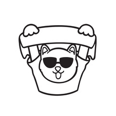 Supporter Holding a Banner Cat Icon Clipart T-shirt Transparent Vector Cute Illustration