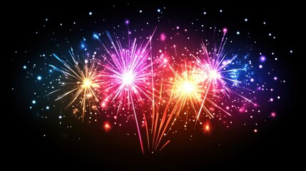 Fototapeta premium Vibrant Fireworks Display in Night Sky