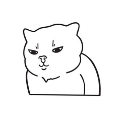 Obraz premium Cat Meme Icon Clipart T-shirt Transparent Vector Cute Illustration