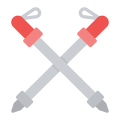Ski Poles icon vector image. Can be used for Ski Resort.