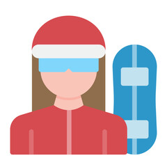 Snowboarder Female icon vector image. Can be used for Ski Resort.