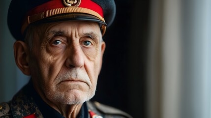 Portrait of an Elderly Man in Military Uniform