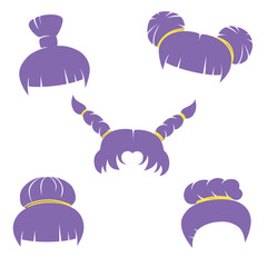 Purple funny hair style