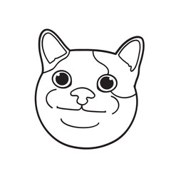 Obraz premium Smile Cat Meme Icon Clipart T-shirt Transparent Vector Cute Illustration