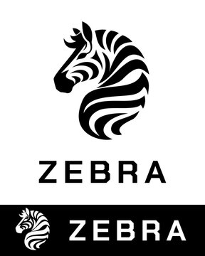 Stylish zebra abstract logo with thick stripes and modern design